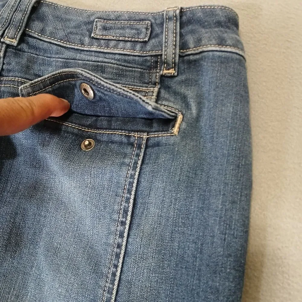 White House Black‎ Market Womens Blue Denim Skirt Size 4 32 Waist- Long 16